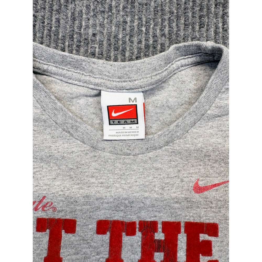 Nike Team Ohio State Buckeyes Dot The I Heather Gray T-Shirt Mens Medium - Picture 3 of 7